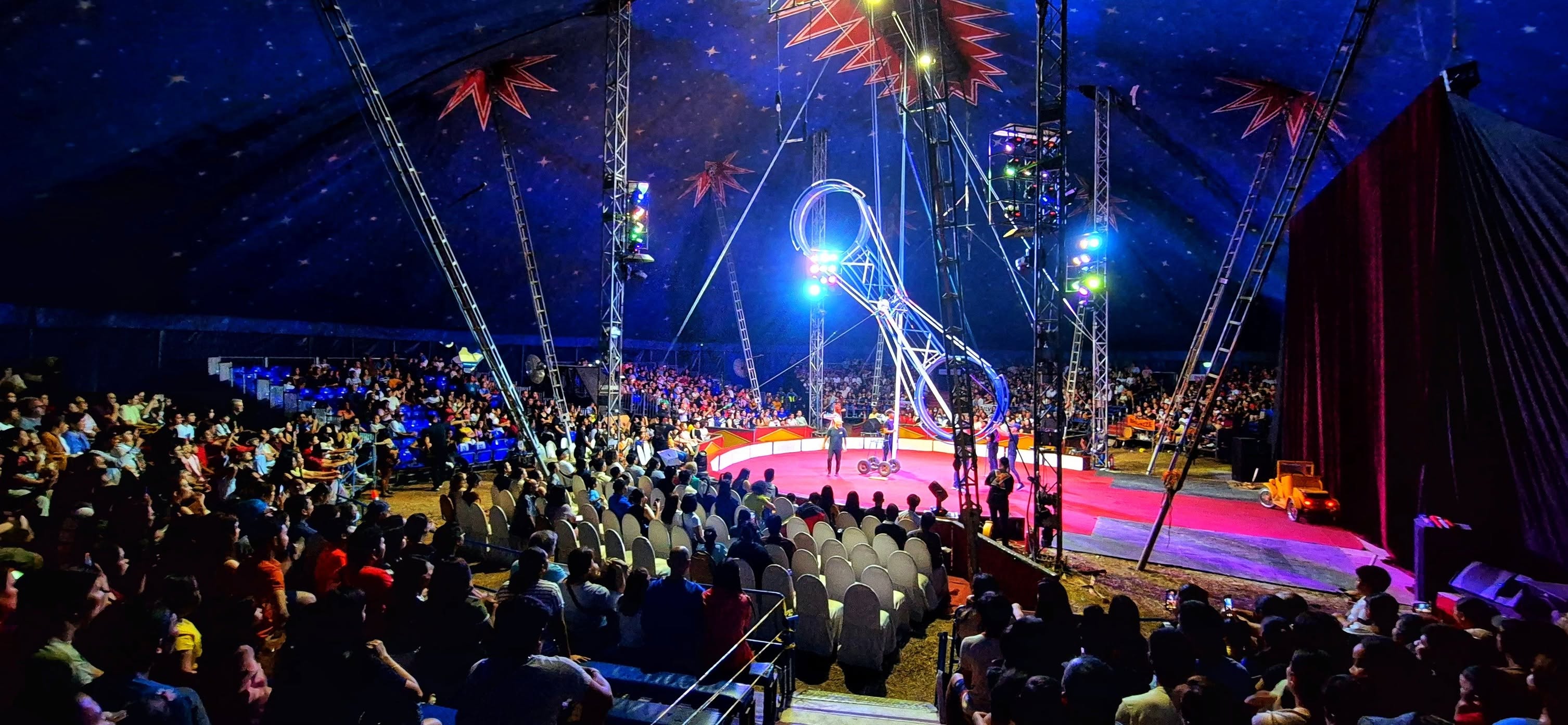 Euro Xtreme Circus audience inside the big top