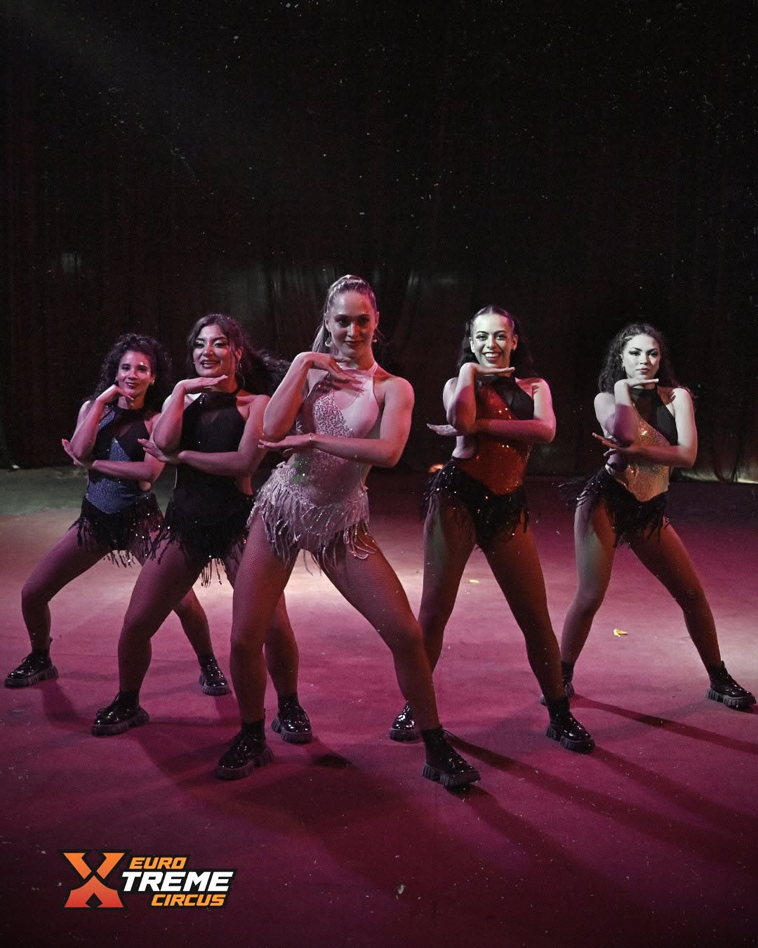Euro Xtreme Circus stage ensemble performance